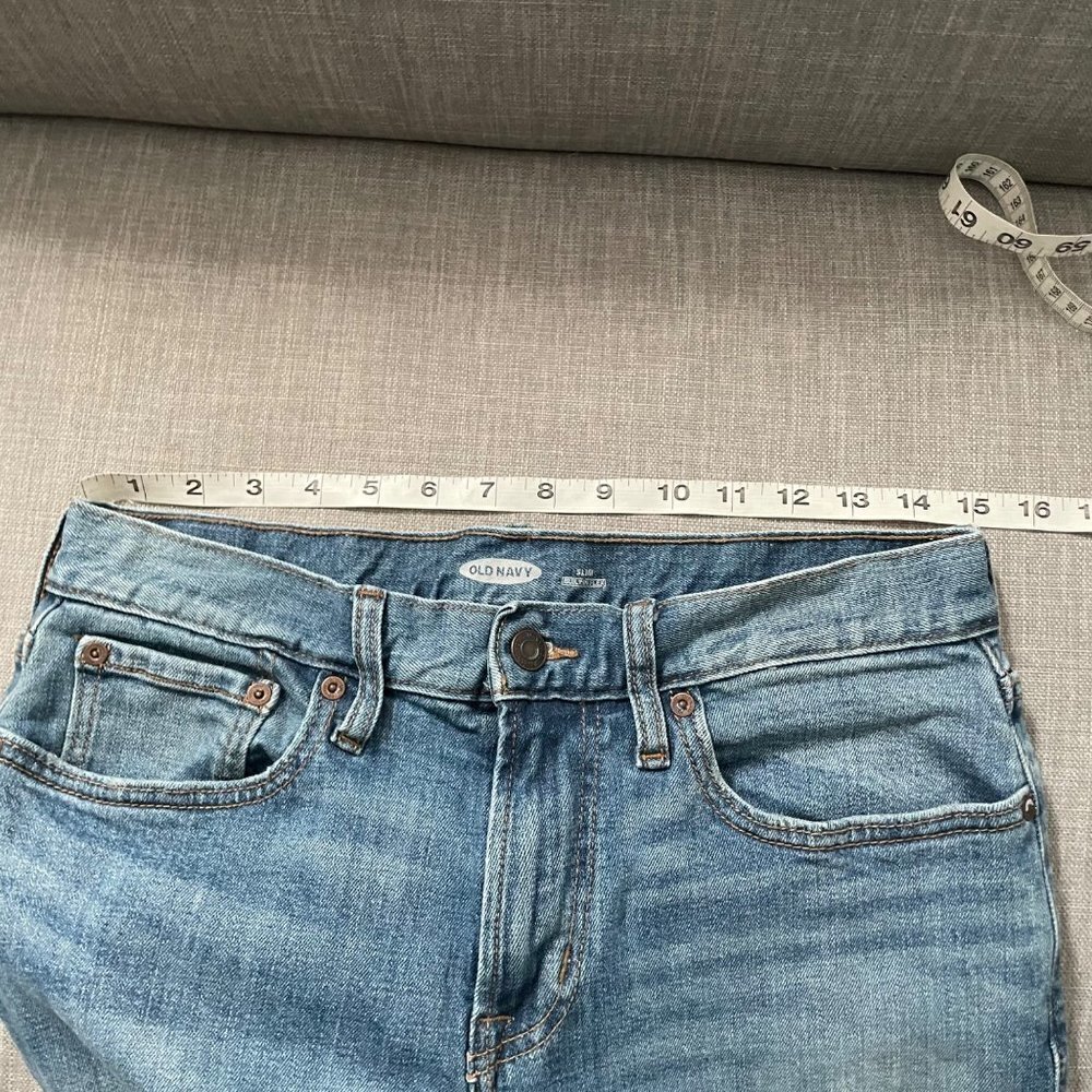 Old Navy Slim Built in Flex Light Wash Jeans Men's Size 30 x 30 Stretch Denim - Picture 6 of 8